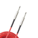 D'Addario PW-CDG-30RD Coiled Straight to Straight Instrument Cable- 30 foot Red D'Addario &Co. Inc Guitar Accessories for sale canada