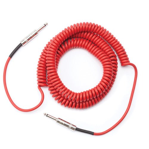 D'Addario PW-CDG-30RD Coiled Straight to Straight Instrument Cable- 30 foot Red D'Addario &Co. Inc Guitar Accessories for sale canada
