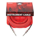 D'Addario PW-CDG-30RD Coiled Straight to Straight Instrument Cable- 30 foot Red D'Addario &Co. Inc Guitar Accessories for sale canada