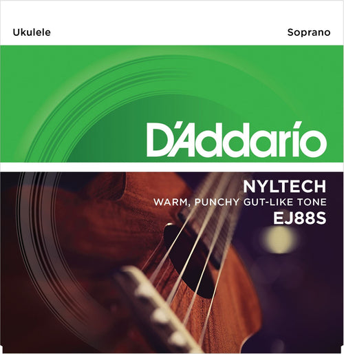 D'Addario Soprano Nyltech Warm, Punchy, Gut-Like Tone Ukulele Strings Set, EJ88S D'Addario &Co. Inc Ukulele Accessories for sale canada
