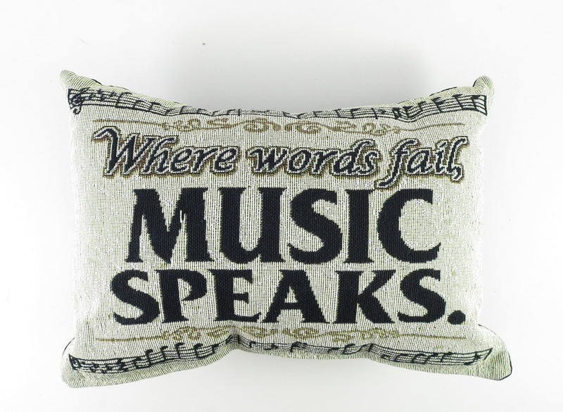 Decorative Musical Pillows Where Words Fail, Music Speaks Music Treasures Novelty for sale canada