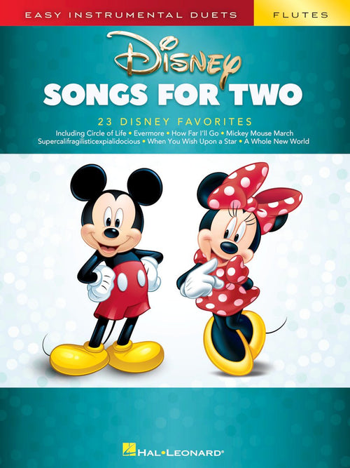DISNEY SONGS FOR TWO FLUTES Easy Instrumental Duets Hal Leonard Corporation Music Books for sale canada