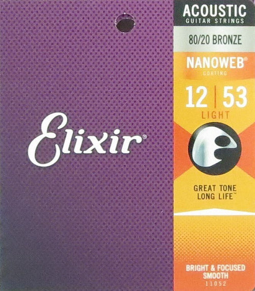 ELIXIR Light Acoustic 80/20 Bronze With Nanoweb Coating (.012 - .053) Elixir Guitar Accessories for sale canada