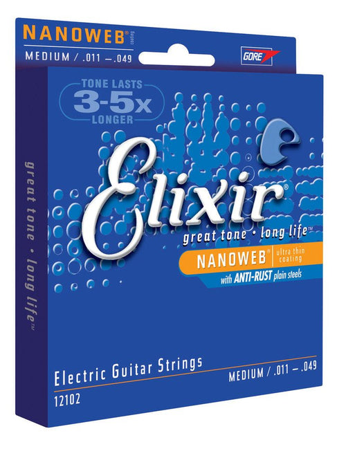 Elixir NANOWEB Electric Guitar Strings Medium .011-.049 Elixir Guitar Accessories for sale canada