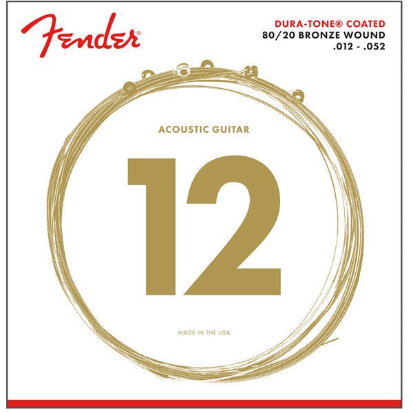 Fender DURA-TONE® COATED 80/20 Bronze Wound Guitar Strings .012-.052 Fender Guitar Accessories for sale canada
