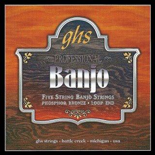 GHS Professional Banjo Strings Set, Phosphor Bronze, Loop End, PF160 Medium GHS Music Products Stringed Accessories for sale canada