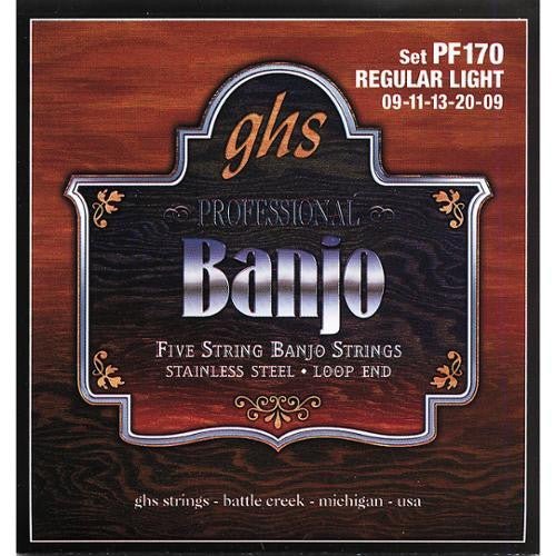 GHS Professional Banjo Strings Set, Phosphor Bronze, Loop End, PF160 Medium GHS Music Products Stringed Accessories for sale canada