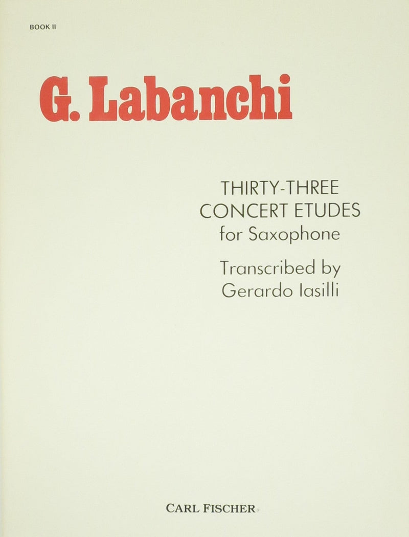 G.Labanchi 33 Concert Etudes for Saxophone Carl Fischer Music Publisher Music Books for sale canada