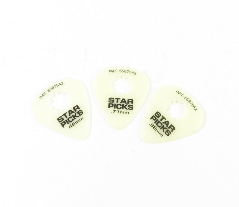 Glow in the Dark Guitar Star Picks 12-Pack 0.46 Everly Music Guitar Accessories for sale canada