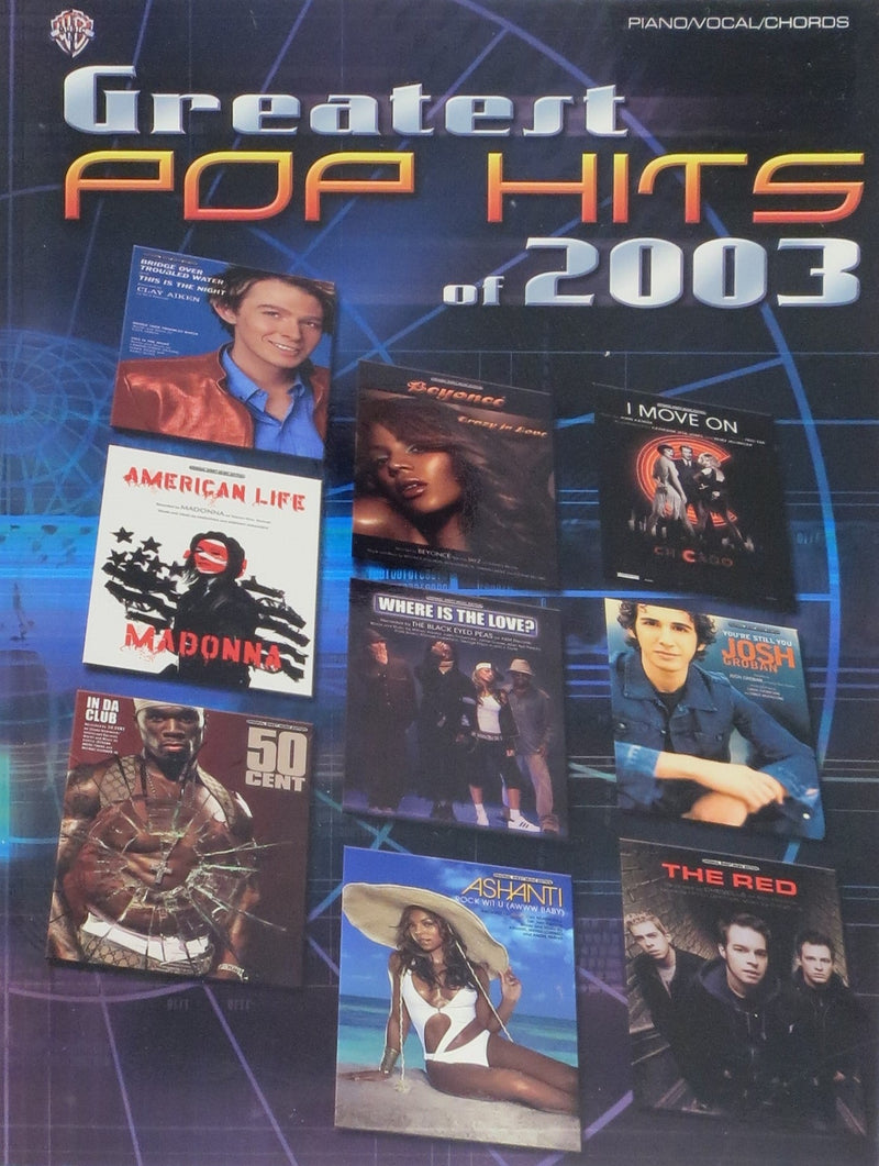 Greatest Pop Hits of 2003 for P/V/G Default Alfred Music Publishing Music Books for sale canada