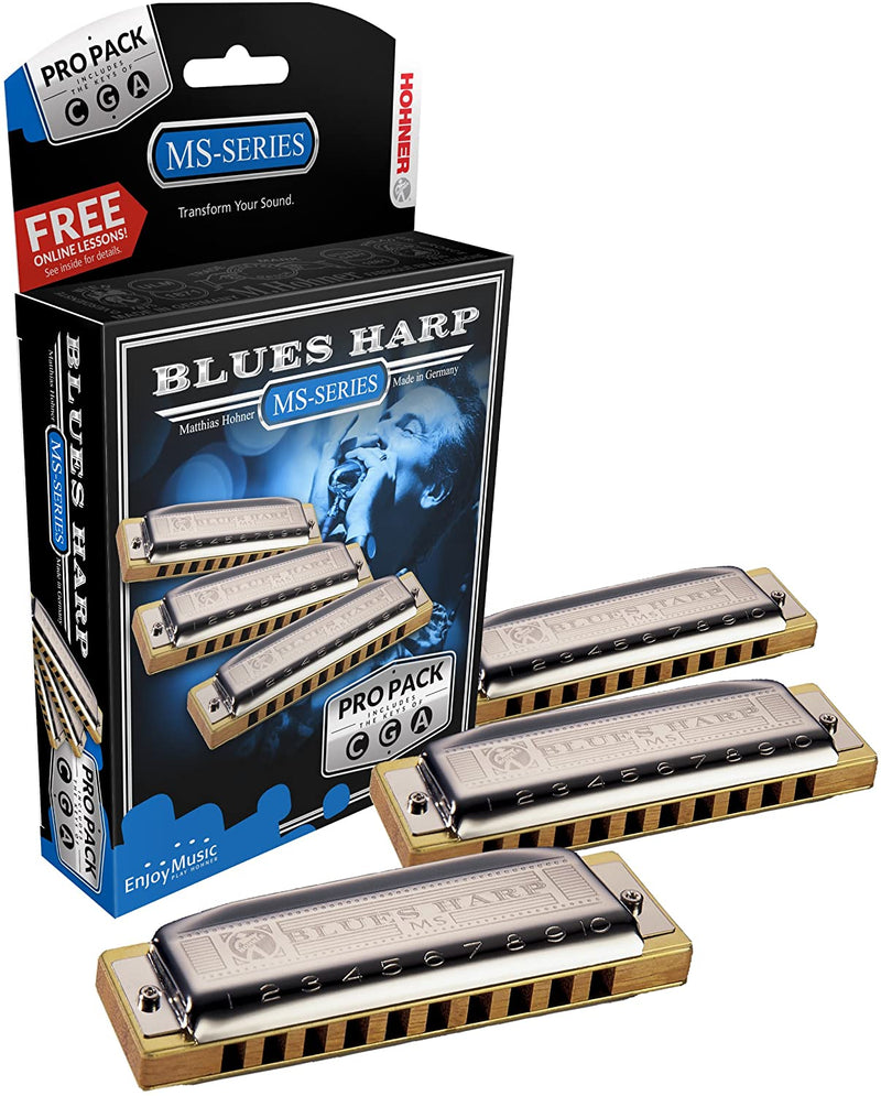 Hohner 3P532BX 'Blues Harp' Diatonic Harmonica 3-Pack Set Hohner Inc, USA Harmonica for sale canada