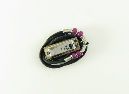 Hohner M38N Mini Harmonica w/ Beaded Necklace - Key of C Purple Hohner Inc, USA Harmonica for sale canada