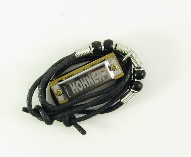 Hohner M38N Mini Harmonica w/ Beaded Necklace - Key of C Black Hohner Inc, USA Harmonica for sale canada