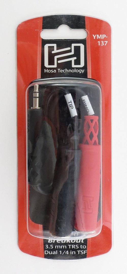 Hosa Technology, YMP-137, Stereo Breakout 3.5 mm TRS to Dual 1/4 in TSF Hosatech Accessories for sale canada
