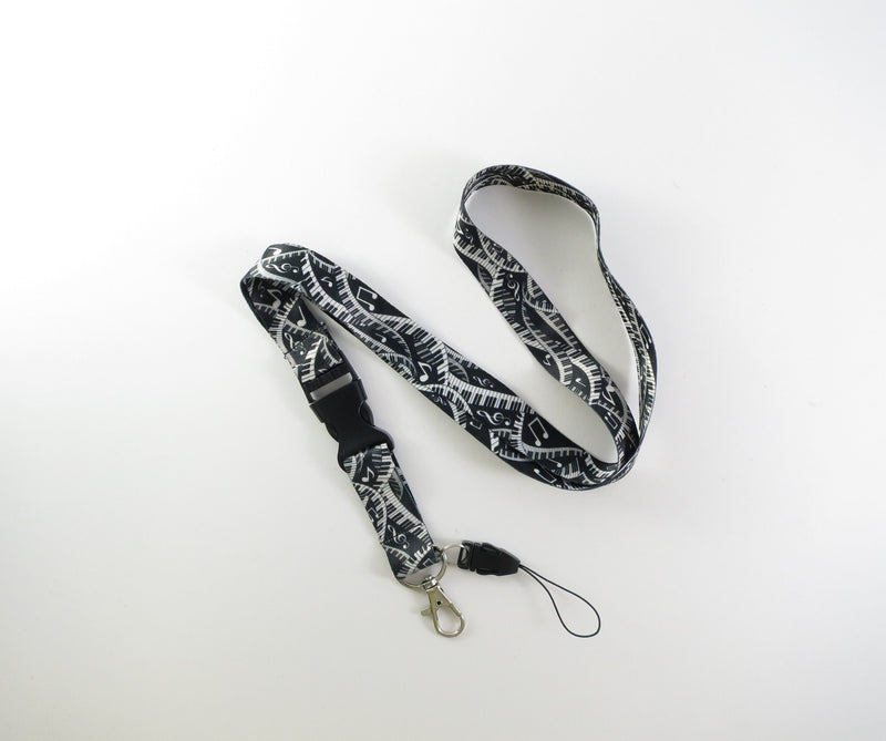 Keyboard/Notes Black Lanyards Aim Gifts Lanyards for sale canada