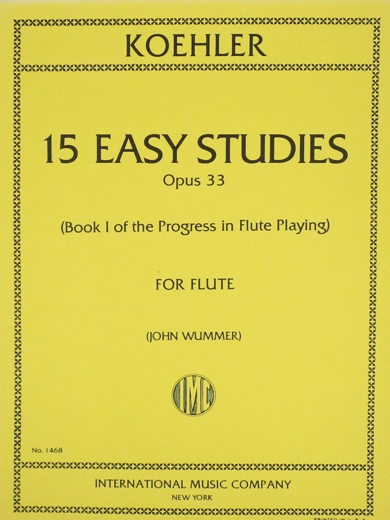 KOEHLER,15 Easy Studies Opus 33, For Flute Internatiomal Music Publications Limited Music Books for sale canada