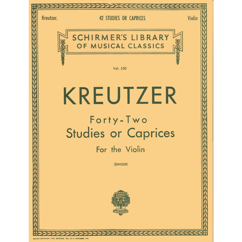 KREUTZER Forty-two Studies Or Caprices For The Violin Hal Leonard Corporation Music Books for sale canada