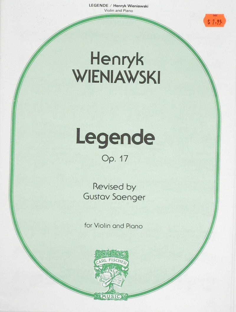 Legende, Op. 17, Henryk Wieniawski Default Carl Fischer Sheet Music for sale canada