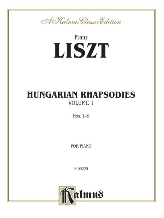 Liszt, Hungarian Rhapsodies Vol. 1, Nos. 1-9 Alfred Music Publishing Music Books for sale canada