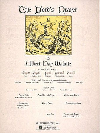 LORD'S PRAYER Medium Low Voice (B-Flat) and Piano Hal Leonard Corporation Music Books for sale canada