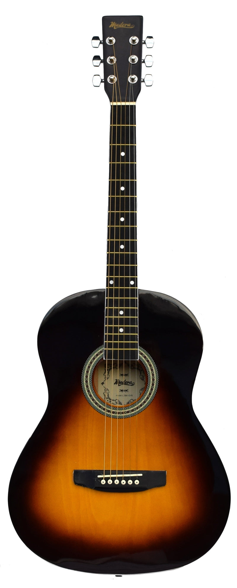 Madera LD381 Acoustic Guitar 38" (3/4 Size) Dark Vintage Sunburst Madera Instrument for sale canada