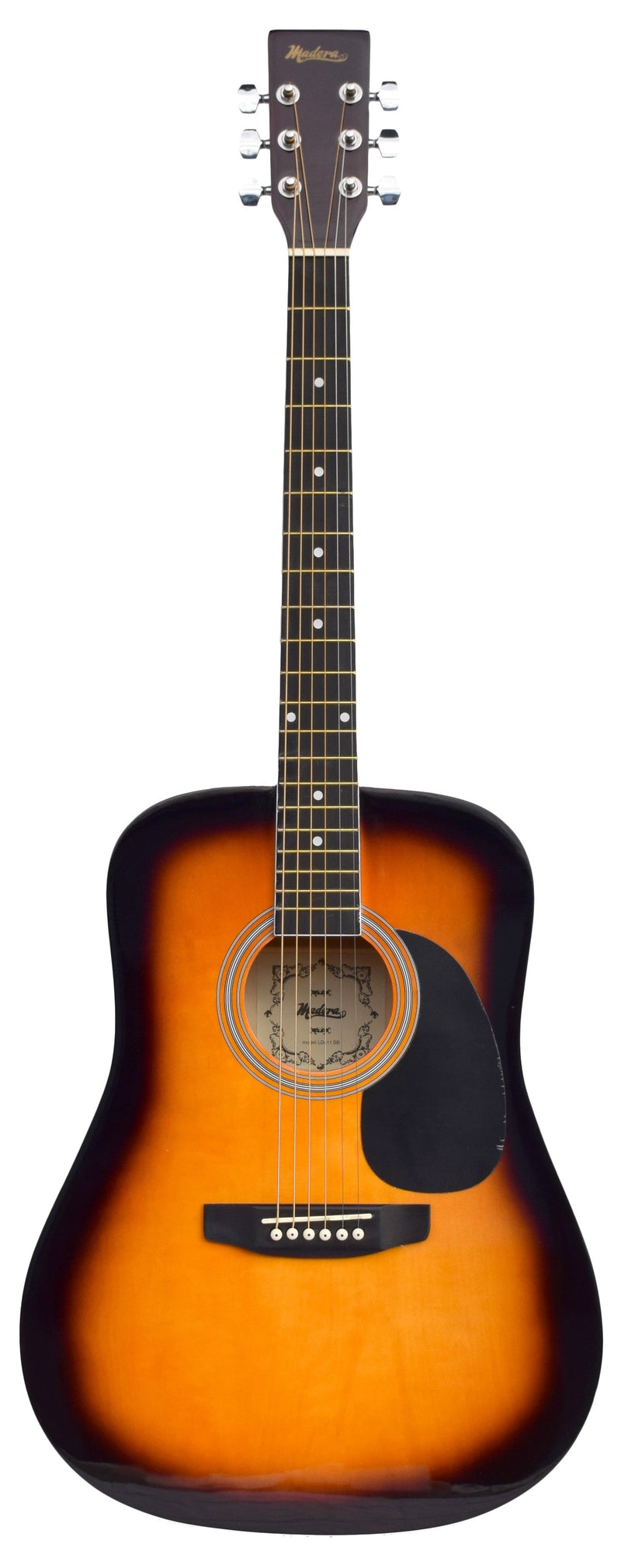 Madera LD411-LH Acoustic Full Size Left Handed Guitar Sunburst Madera Instrument for sale canada