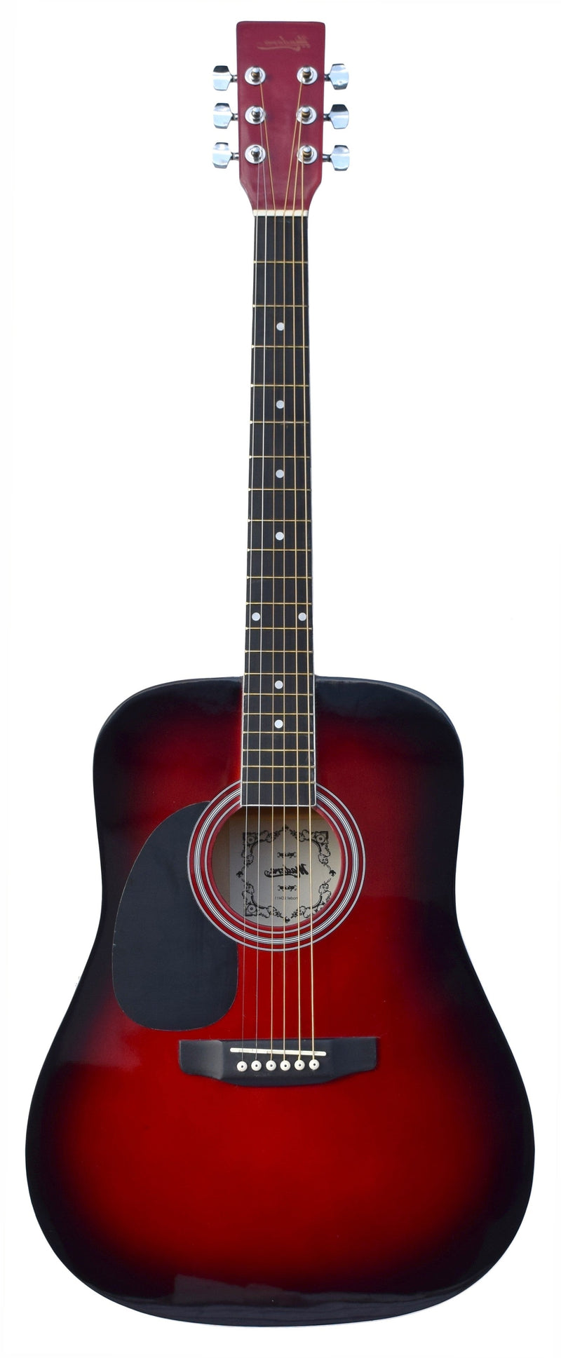 Madera LD411-LH Acoustic Full Size Left Handed Guitar Red Burst Madera Instrument for sale canada