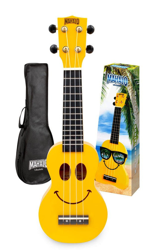 Mahalo U-SMILINO-YW Smiley Face Sopranino Ukulele with Bag - Yellow Mahalo Ukulele for sale canada