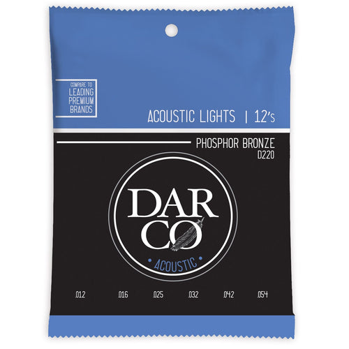 Martin D220 DARCO 92/8 Ph. Bronze Acoustic Guitar Strings - Light 12-54 Darco Guitar Accessories for sale canada