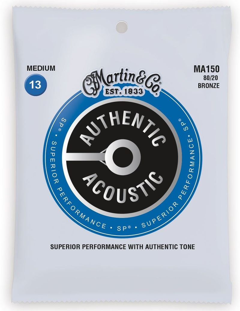 Martin Guitar Strings: Martin Authentic SP Acoustic Guitar Strings - 80/20 Bronze MA150 Medium Martin & Co. Guitar Accessories for sale canada