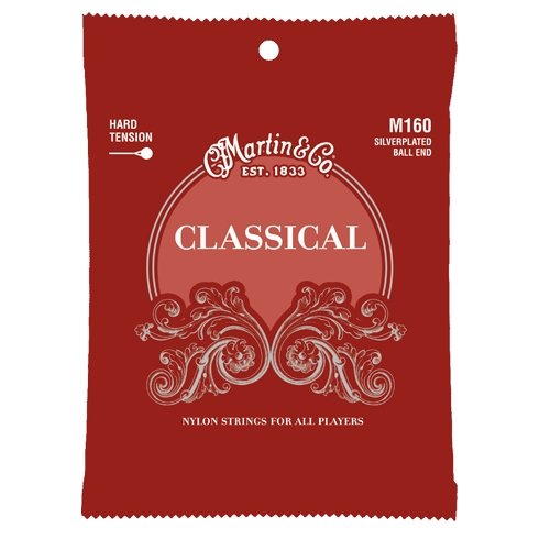 Martin M160 Classical Silver-Plated Ball End Nylon Strings - Hard Tension Martin & Co. Guitar Accessories for sale canada