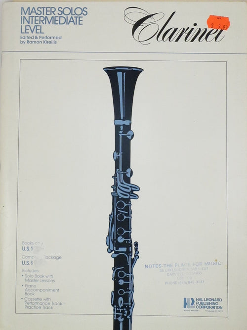 Master Solos Intermediate Level for Clarinet Hal Leonard Corporation Music Books for sale canada