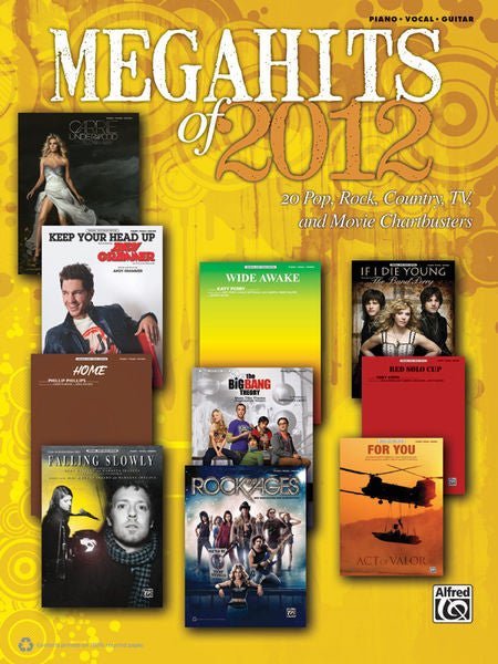 Megahits of 2012 20 Pop, Rock, Country, TV, and Movie Chartbusters Default Alfred Music Publishing Music Books for sale canada
