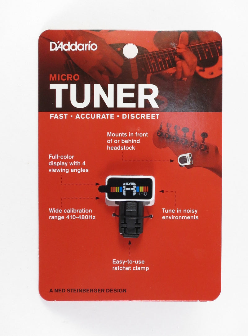Micro Guitar Tuner Fast-Accurate-Discreet, White and Black D'Addario &Co. Inc Accessories for sale canada