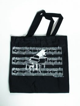 Music Note Tote Bag Grand Piano - Black Music Treasures Accessories for sale canada