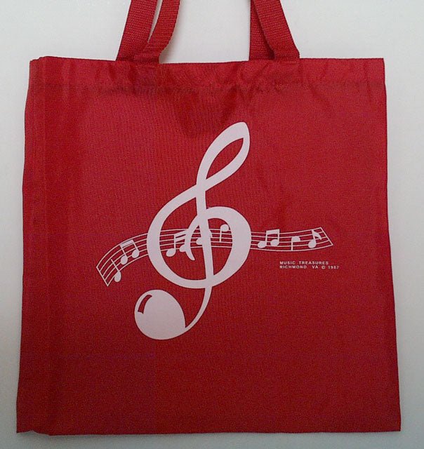 Music Note Tote Bag Treble Clef - Red Music Treasures Accessories for sale canada