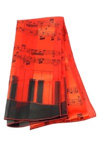 Music Staff and Keyboard Scarf - Red Aim Gifts Novelty for sale canada