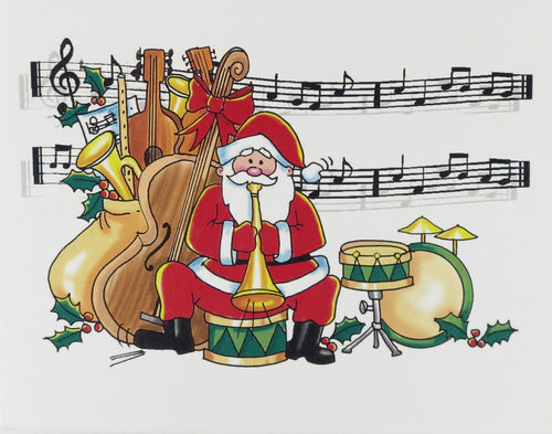 Musical Christmas Cards with Santa and Musical Instruments Music Treasures Accessories for sale canada