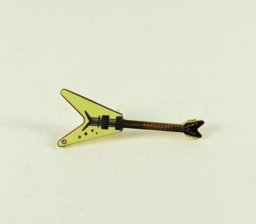 MUSICAL PIN Yellow Flying V Guitar Aim Gifts Accessories for sale canada