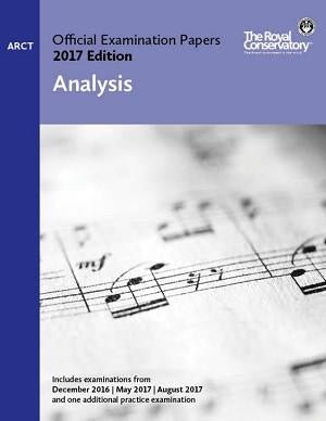 Official Examination Papers: ARCT - Analysis 2017 Edition Frederick Harris Music Music Books for sale canada