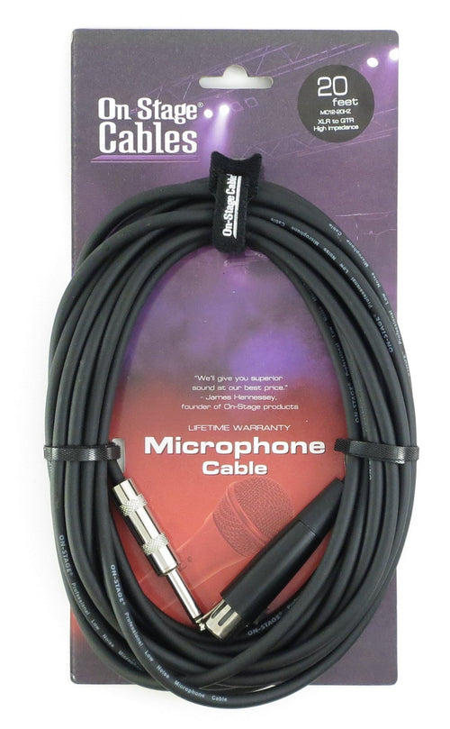 On-Stage MC12-20HZ Mic Cable (20', XLR-QTR) On-Stage Accessories for sale canada