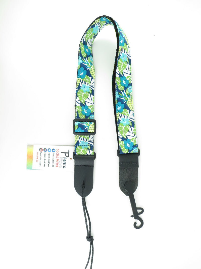 Perri's Leathers Ukulele Straps FWS15 Flowers/Green Perri's Ukulele Accessories for sale canada