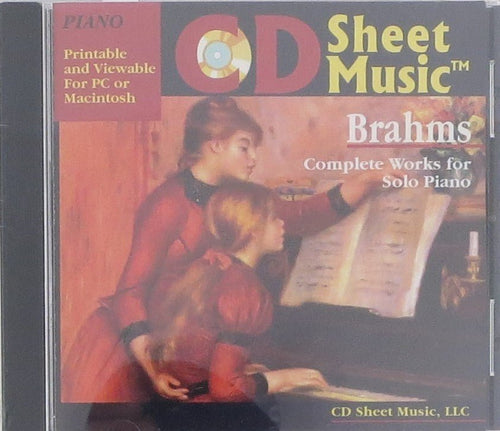 Piano Sheet Music CD, Brahms CD Sheet Music CD for sale canada