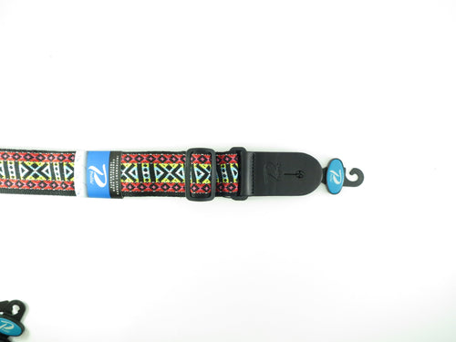 Profile 2' Jacquard Weave Edging Pattern Guitar Strap PGS625 Red/Yellow Profile Guitar Accessories for sale canada