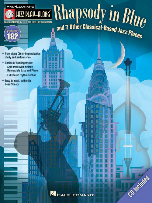 Rhapsody in Blue & 7 Other Classical-Based Jazz Pieces Jazz Play-Along Volume 182 Default Hal Leonard Corporation Music Books for sale canada
