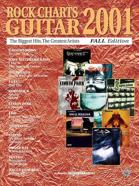 Rock Charts Guitar 2001: Fall Edition Default Alfred Music Publishing Music Books for sale canada