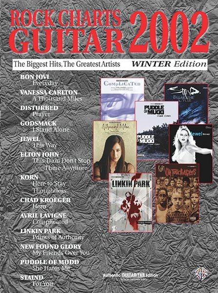 Rock Charts Guitar 2002: Winter Edition Default Alfred Music Publishing Music Books for sale canada