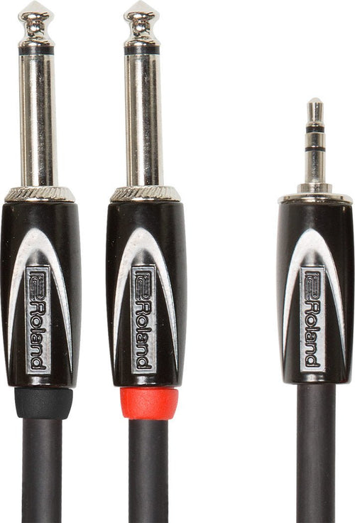 Roland RCC-5-3528V2 Black Series 3.5mm TRS Male to Dual 1/4-inch TS Male - 5 foot Roland Cable for sale canada