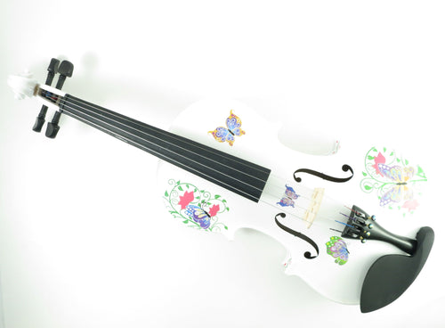 Rozanna's Violins Butterfly Dream II White Violin Outfit w/ Greco Sides 4/4 Size Rozanna's Violins Violin for sale canada