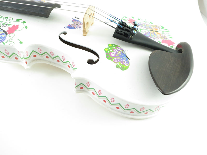 Rozanna's Violins Butterfly Dream II White Violin Outfit w/ Greco Sides 4/4 Size Rozanna's Violins Violin for sale canada